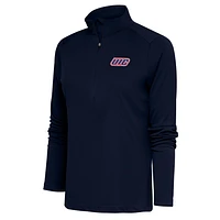 Women's Antigua Navy UIC Flames Tribute Digital Thermal Half-Zip Pullover Top