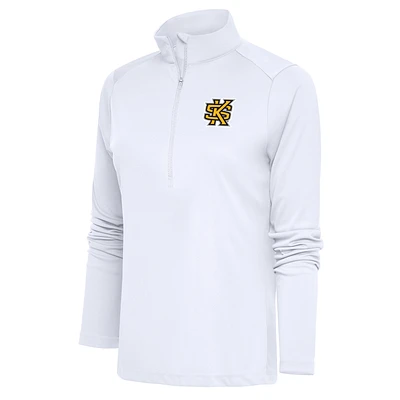 Women's Antigua White Kennesaw State Owls Tribute Digital Thermal Half-Zip Pullover Top