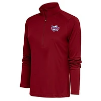 Women's Antigua Red Detroit Mercy Titans Tribute Digital Thermal Half-Zip Pullover Top