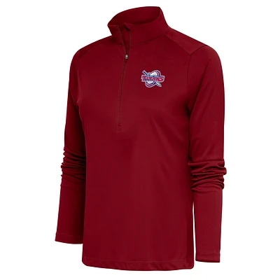 Women's Antigua Red Detroit Mercy Titans Tribute Digital Thermal Half-Zip Pullover Top