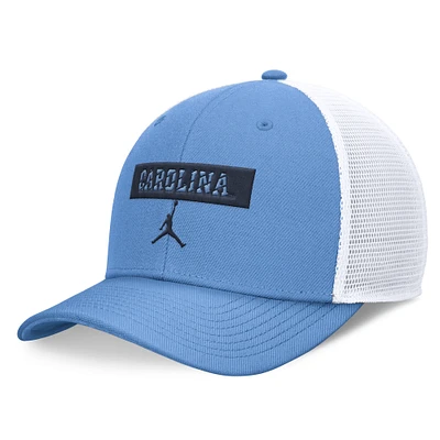 Men's Jordan Brand Carolina Blue/White North Carolina Tar Heels 2024 Sideline Trucker Adjustable Hat