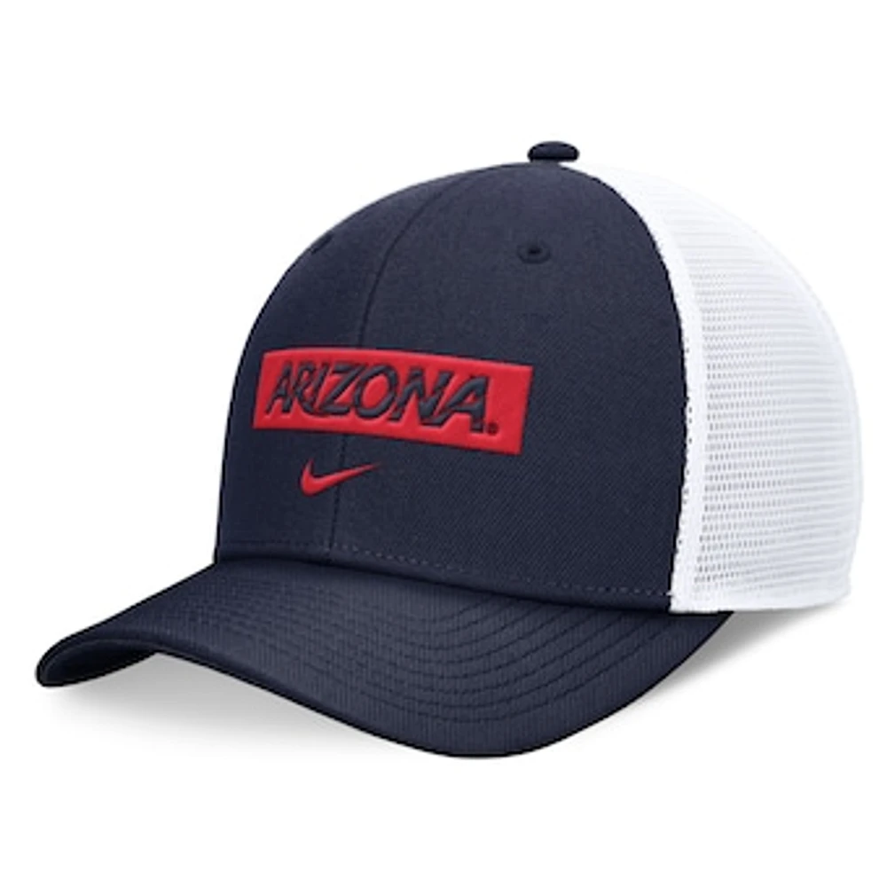 Men's Nike Navy/White Arizona Wildcats 2024 Sideline Trucker Adjustable Hat