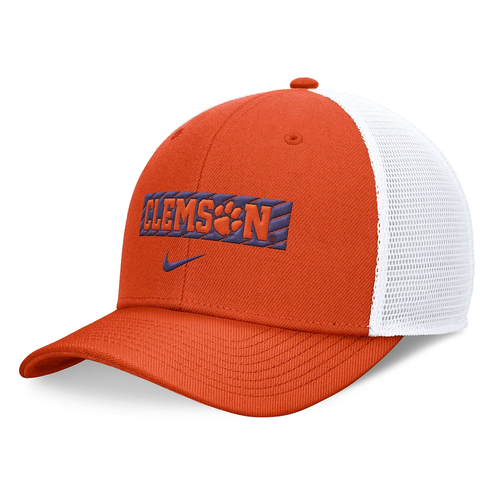 Men's Nike Orange/White Clemson Tigers 2024 Sideline Trucker Adjustable Hat