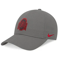 Men's Nike Gray Ohio State Buckeyes 2024/25 Sideline Faded Club Adjustable Hat