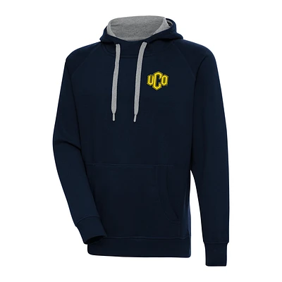 Men's Antigua Navy Central Oklahoma Bronchos Victory Digital Thermal Raglan Pullover Hoodie