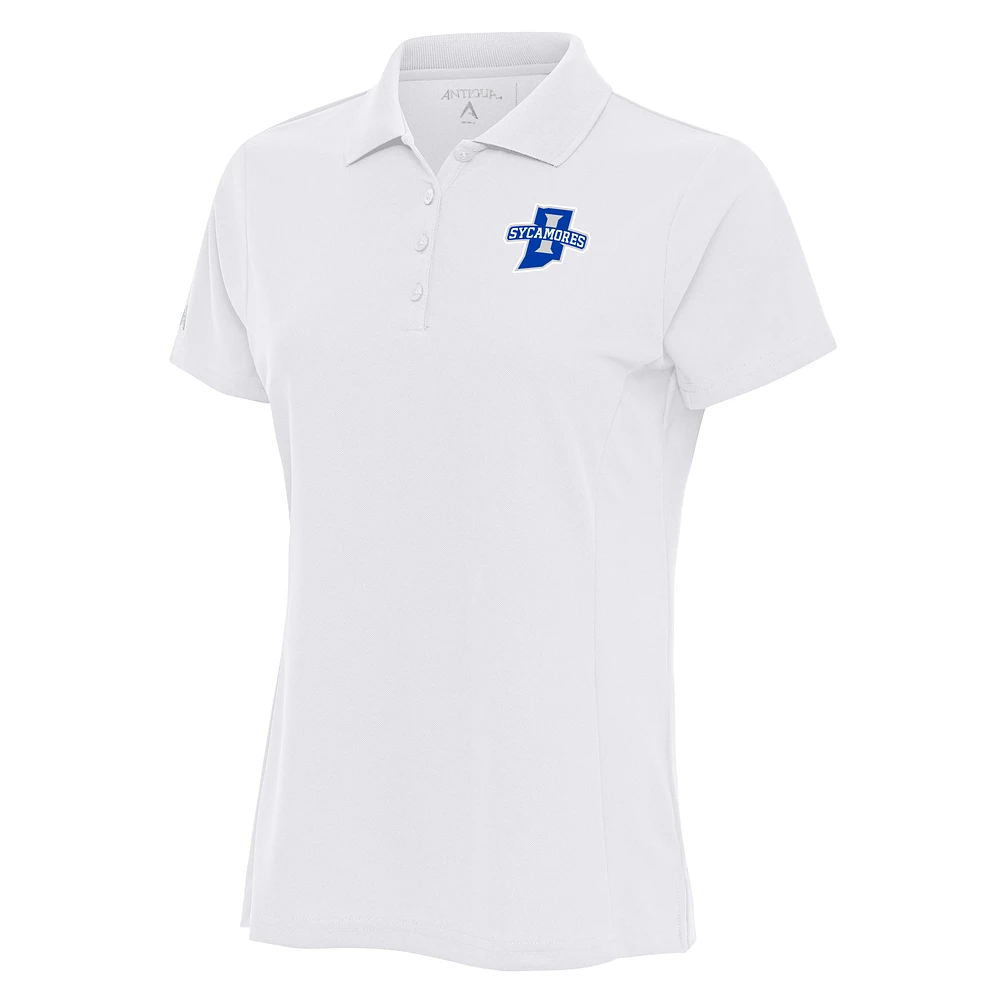 Women's Antigua White Indiana State Sycamores Legacy Pique Polo