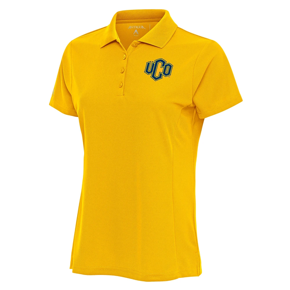 Women's Antigua Gold Central Oklahoma Bronchos Legacy Pique Polo
