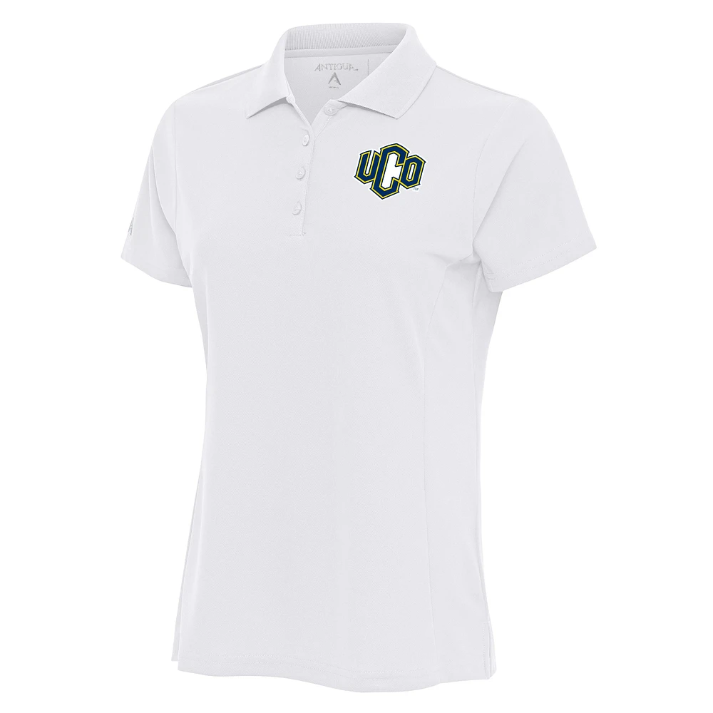 Women's Antigua White Central Oklahoma Bronchos Legacy Pique Polo