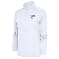 Women's Antigua  White Fordham Rams Tribute Half-Zip Top