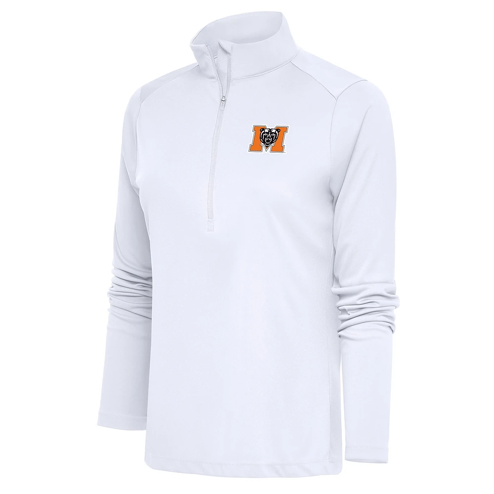 Women's Antigua White Mercer Bears Tribute Half-Zip Top