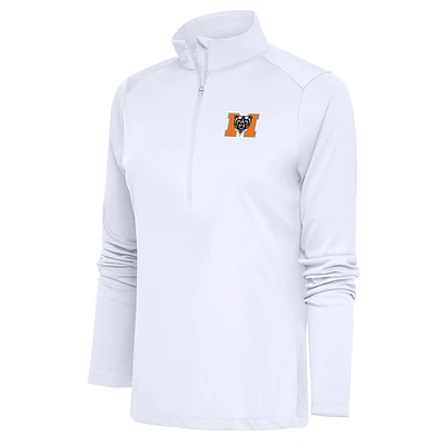 Women's Antigua  White Mercer Bears Tribute Half-Zip Top