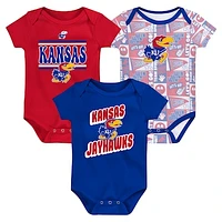 Newborn Royal Kansas Jayhawks Sunday Comics 3-Pack Bodysuit Set