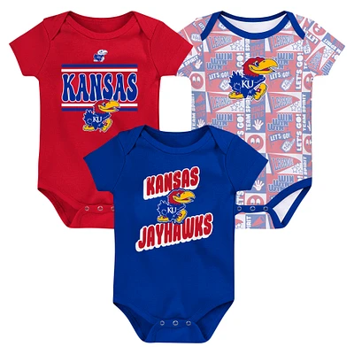 Newborn Royal Kansas Jayhawks Sunday Comics 3-Pack Bodysuit Set