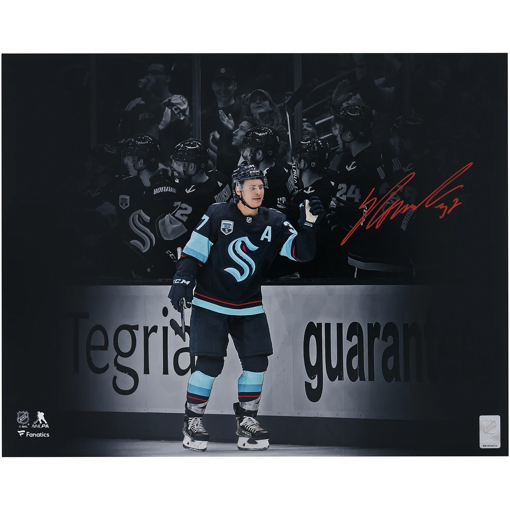 Yanni Gourde Seattle Kraken Autographed 16" x 20" Celebration Spotlight Photograph