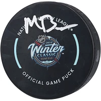 Matty Beniers Seattle Kraken Autographed 2024 Winter Classic Hockey Puck