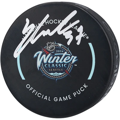 Yanni Gourde Seattle Kraken Autographed 2024 Winter Classic Hockey Puck