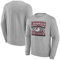 Men's Fanatics Heather Gray Arizona Cardinals Chance Throwback Fleece Pullover Sweatshirt