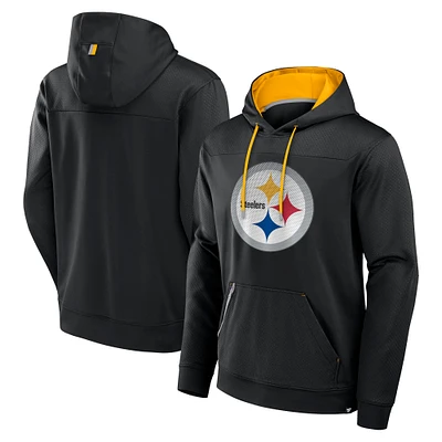 Men's Fanatics Black Pittsburgh Steelers Defender Pullover Hoodie