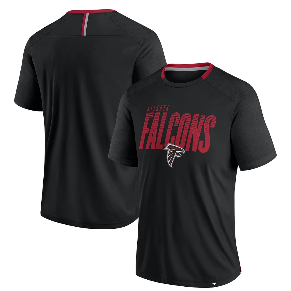 Men's Fanatics Black Atlanta Falcons Defender Fade Slant T-Shirt