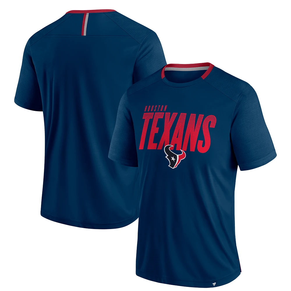 Men's Fanatics Navy Houston Texans Defender Fade Slant T-Shirt