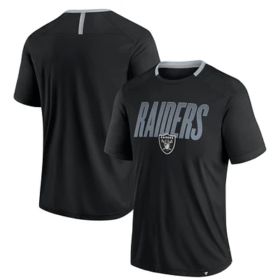 Men's Fanatics Black Las Vegas Raiders Defender Fade Slant T-Shirt