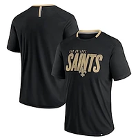 Men's Fanatics Black New Orleans Saints Defender Fade Slant T-Shirt