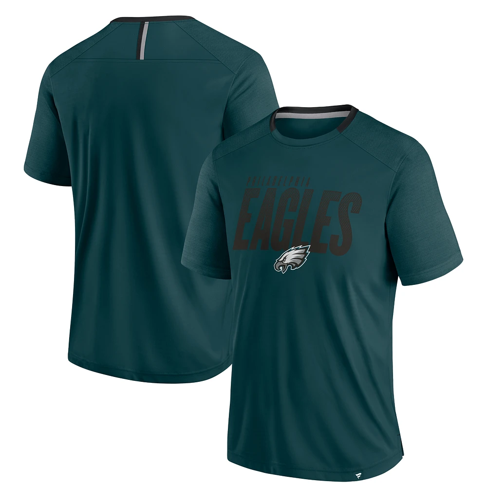 Men's Fanatics Midnight Green Philadelphia Eagles Defender Fade Slant T-Shirt