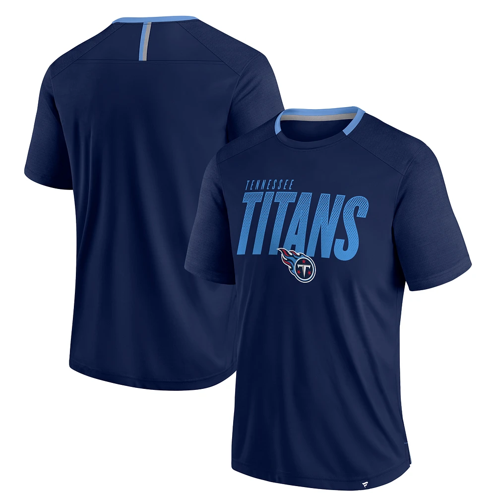 Men's Fanatics Navy Tennessee Titans Defender Fade Slant T-Shirt