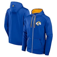 Men's Fanatics Royal Los Angeles Rams Defender Full-Zip Hoodie