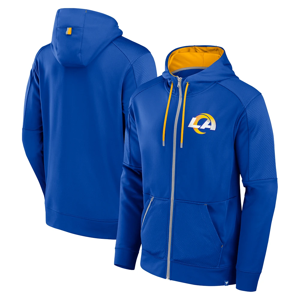 Men's Fanatics Royal Los Angeles Rams Defender Full-Zip Hoodie