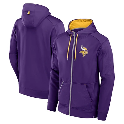 Men's Fanatics Purple Minnesota Vikings Defender Full-Zip Hoodie