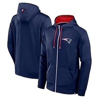 Men's Fanatics Navy New England Patriots Defender Full-Zip Hoodie