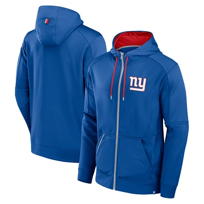 Men's Fanatics Royal New York Giants Defender Full-Zip Hoodie