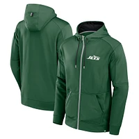 Men's Fanatics Green New York Jets Defender Full-Zip Hoodie