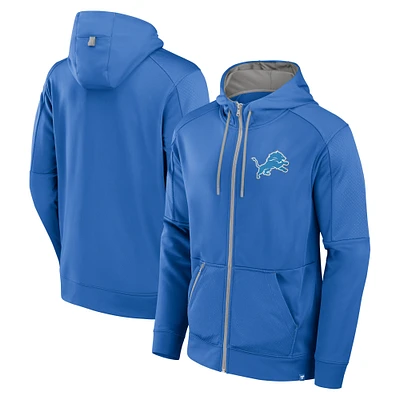 Men's Fanatics Blue Detroit Lions Defender Full-Zip Hoodie