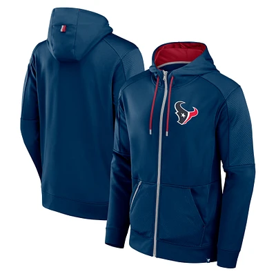 Men's Fanatics Navy Houston Texans Defender Full-Zip Hoodie