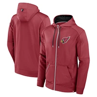 Men's Fanatics Cardinal Arizona Cardinals Defender Full-Zip Hoodie