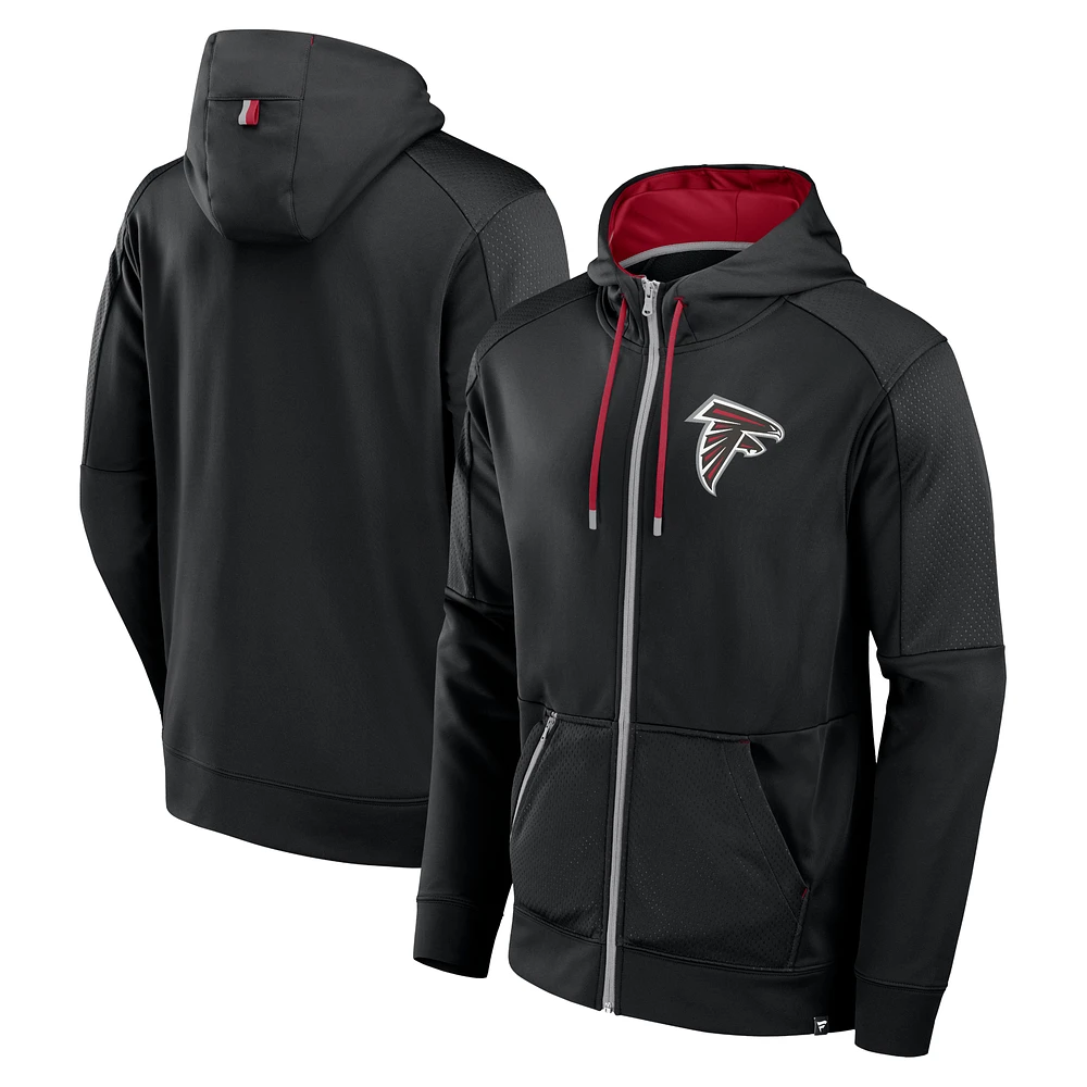 Men's Fanatics Black Atlanta Falcons Defender Full-Zip Hoodie