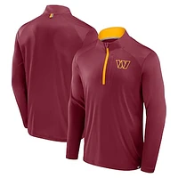 Men's Fanatics Burgundy Washington Commanders Defender Long Sleeve Quarter-Zip Jacket