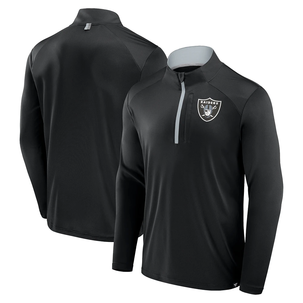 Men's Fanatics Black Las Vegas Raiders Defender Long Sleeve Quarter-Zip Jacket