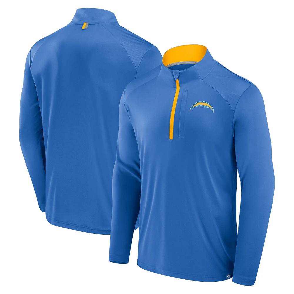 Men's Fanatics Powder Blue Los Angeles Chargers Defender Long Sleeve Quarter-Zip Jacket