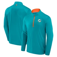 Men's Fanatics Aqua Miami Dolphins Defender Long Sleeve Quarter-Zip Jacket