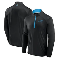 Men's Fanatics Black Carolina Panthers Defender Long Sleeve Quarter-Zip Jacket