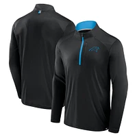 Men's Fanatics Black Carolina Panthers Defender Long Sleeve Quarter-Zip Jacket