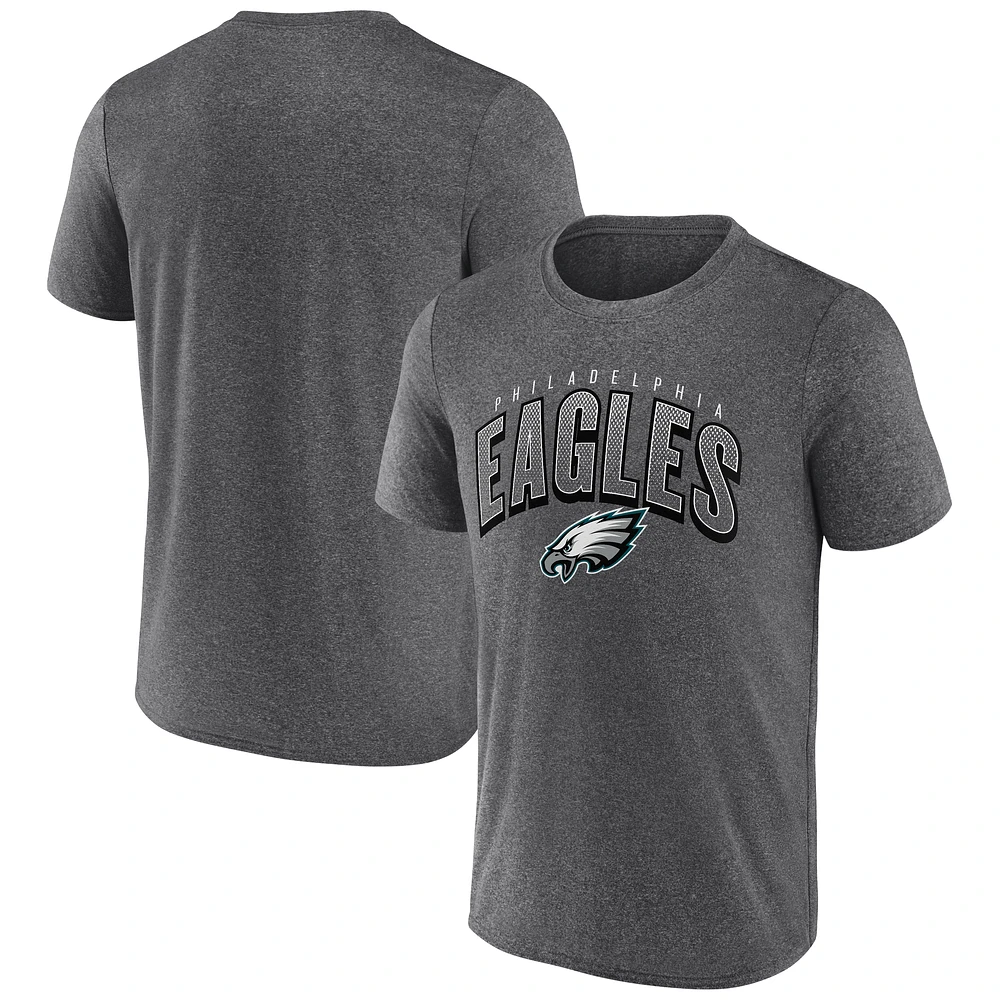 Men's Fanatics Heather Charcoal Philadelphia Eagles Faded Dot Arch T-Shirt