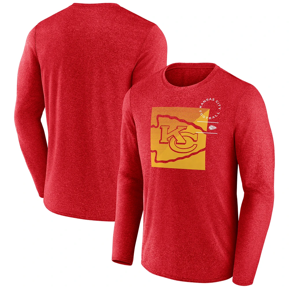 Men's Red Kansas City Chiefs Faded Dot Square Long Sleeve T-Shirt