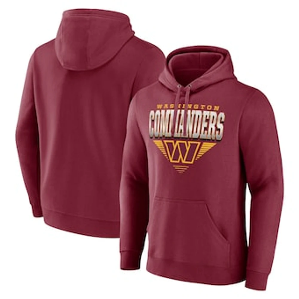 Men's Fanatics Burgundy Washington Commanders Geometric Chrome Pullover Hoodie