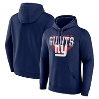 Men's Fanatics Navy New York Giants Geometric Chrome Pullover Hoodie