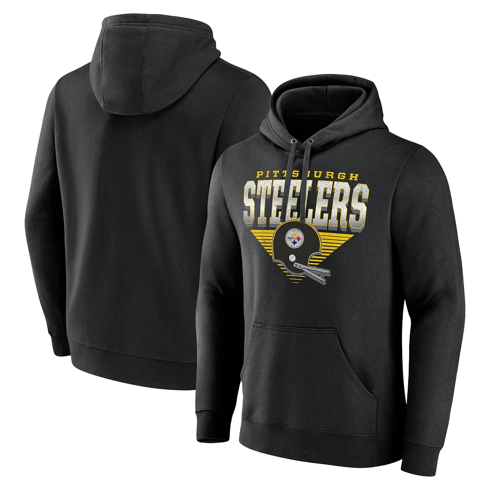 Men's Fanatics Black Pittsburgh Steelers Geometric Chrome Pullover Hoodie