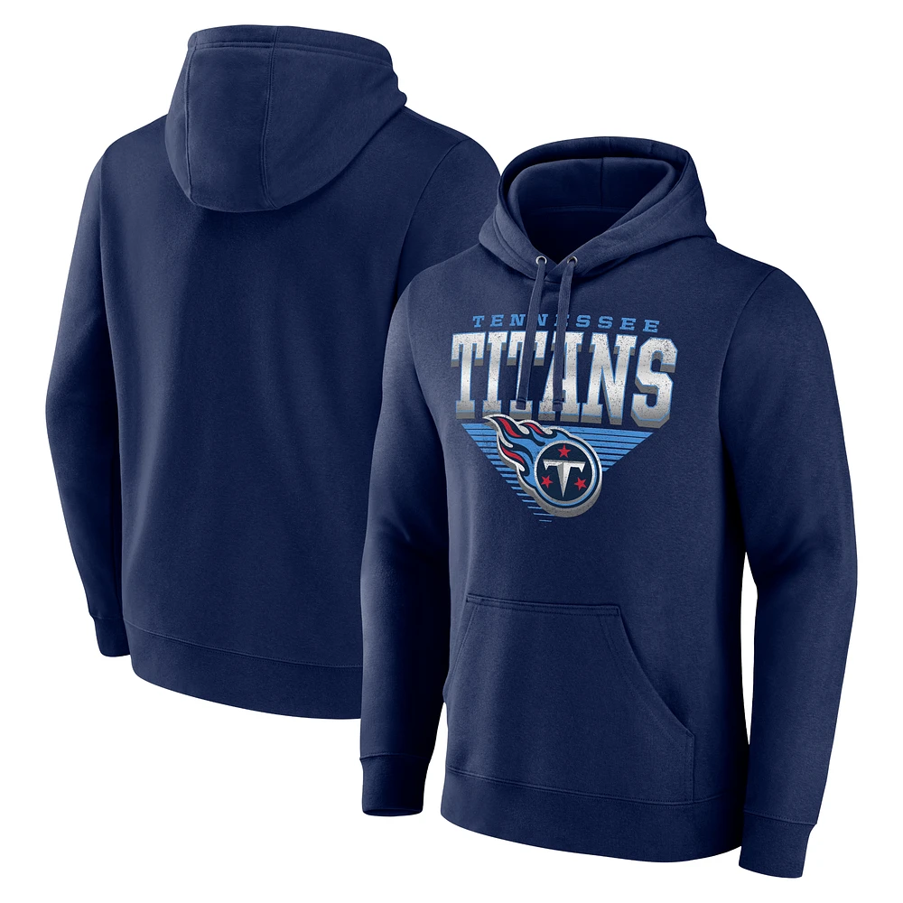 Men's Fanatics Navy Tennessee Titans Geometric Chrome Pullover Hoodie